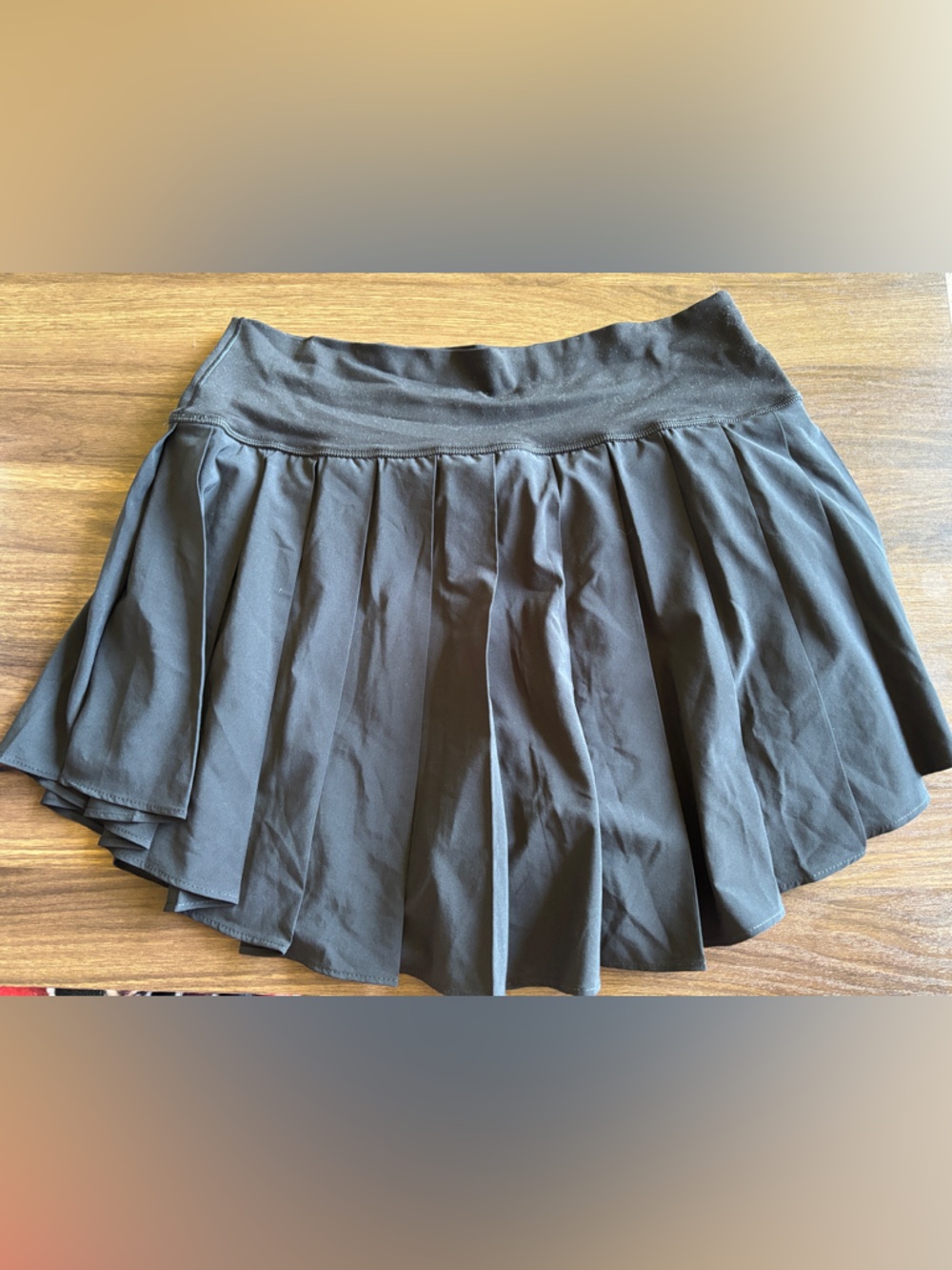 aerie Black Pleated Skater Mini Skirt